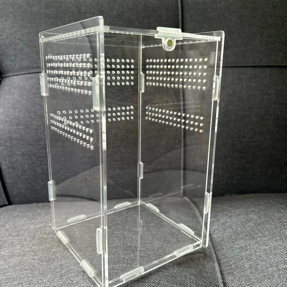 Clear Jumping Spider Tarantula Small Animal Reptile Acrylic Enclosure Cage Home